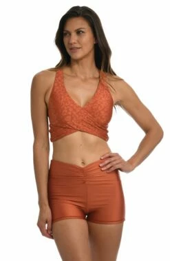 On The Spot Reversible Mid Waist Bike Short - FINAL SALE -Lablanca Sales Shop CT2BB61 CLY F2