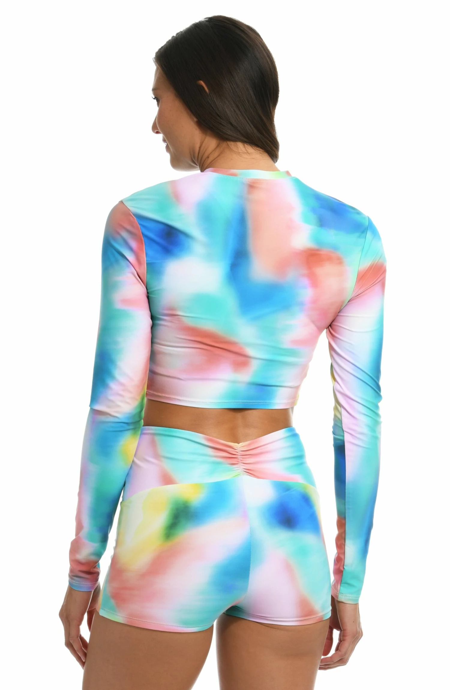 Sunset Tide Cropped Rashguard - FINAL SALE 4 Sunset Tide Cropped Rashguard - FINAL SALE - Image 2