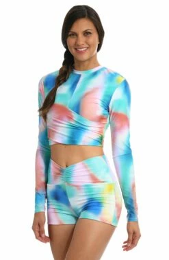Sunset Tide Cropped Rashguard - FINAL SALE