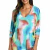 Sunset Tide V-Neck Tunic - FINAL SALE 2 Sunset Tide V-Neck Tunic - FINAL SALE -Lablanca Sales Shop CT2BF52 MLT F1