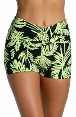 Abstract Palm Reversible Mid-Waist Bike Short - FINAL SALE