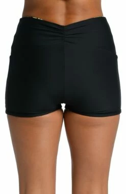 Abstract Palm Reversible Mid-Waist Bike Short - FINAL SALE -Lablanca Sales Shop CT2BK61 BLK REV B3