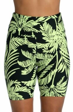 Abstract Palm High-Waist Bike Short - FINAL SALE