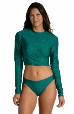 Ditsy Spot Cropped Rashguard - FINAL SALE