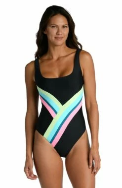 Colorblock Over-The-Shoulder One Piece - FINAL SALE