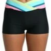 Colorblock Mid-Waist Bike Short - FINAL SALE -Lablanca Sales Shop CT2BN61 BLK F