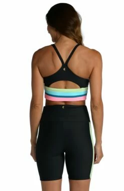 Colorblock High-Waist Bike Short - FINAL SALE -Lablanca Sales Shop CT2BN63 BLK B