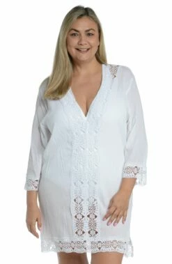 Island Fare V-Neck Tunic -Lablanca Sales Shop LA8LR55W WHT F