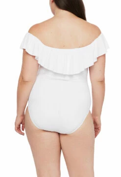 Island Goddess Off Shoulder Ruffle One Piece - White -Lablanca Sales Shop LB0IG11W WHT B