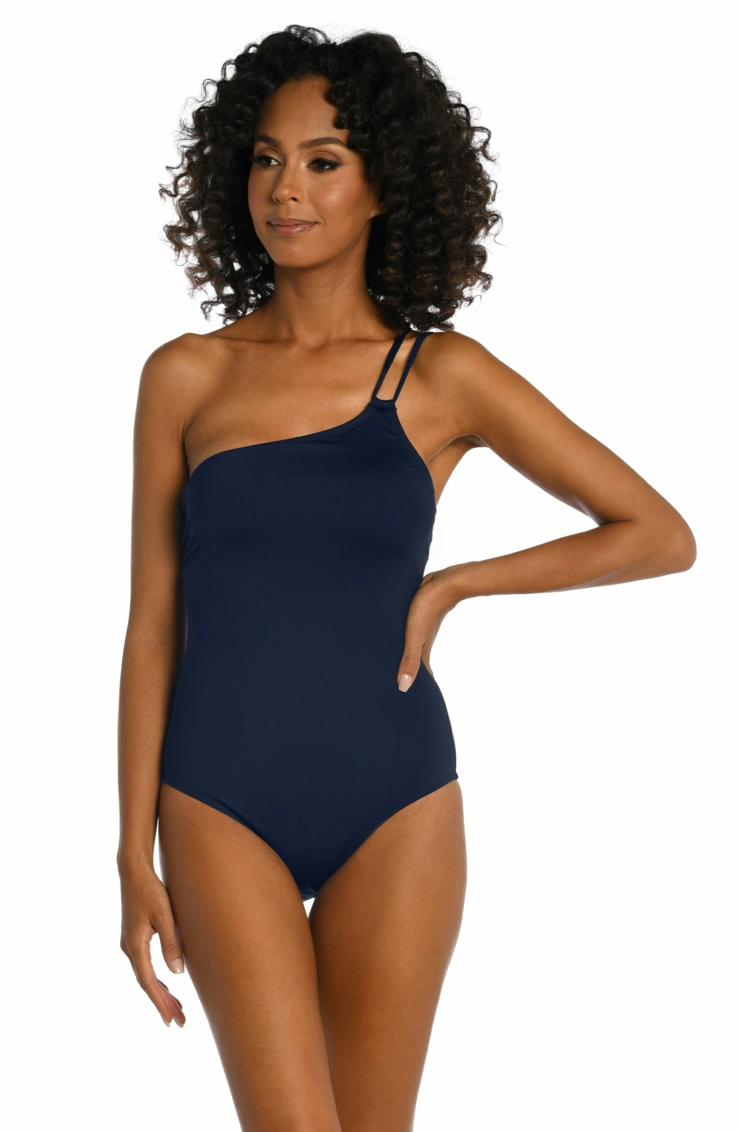 Island Goddess Lace Back One Shoulder One Piece - Indigo 3 Island Goddess Lace Back One Shoulder One Piece - Indigo