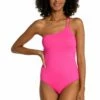 Island Goddess Lace Back One Shoulder One Piece - Pop Pink 1 Island Goddess Lace Back One Shoulder One Piece - Pop Pink -Lablanca Sales Shop LB0IG14 PPN F 1