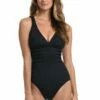Island Goddess Multi-Strap Cross-Back One Piece - Black -Lablanca Sales Shop LB0IG22BLK F1