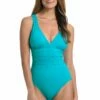 Island Goddess Multi-Strap Cross-Back One Piece - Turquoise 1 Island Goddess Multi-Strap Cross-Back One Piece - Turquoise -Lablanca Sales Shop LB0IG22TUR F