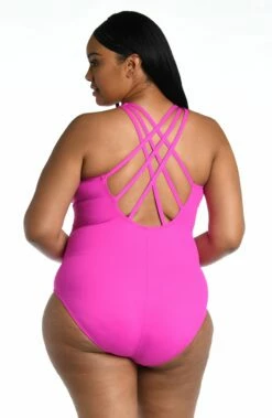 Island Goddess Multi-Strap Cross-Back One Piece - Orchid -Lablanca Sales Shop LB0IG22W ORC B1