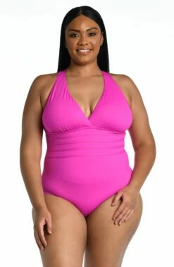 Island Goddess Multi-Strap Cross-Back One Piece - Orchid -Lablanca Sales Shop LB0IG22W ORC F1