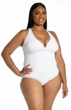 Island Goddess Multi-Strap Cross-Back One Piece - White 11 Island Goddess Multi-Strap Cross-Back One Piece - White -Lablanca Sales Shop LB0IG22W WHT F2