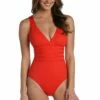 Island Goddess Multi-Strap Cross-Back One Piece - Cherry