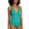 Island Goddess Multi-Strap Cross-Back One Piece - Emerald 1 Island Goddess Multi-Strap Cross-Back One Piece - Emerald -Lablanca Sales Shop LB0IG22 EMR F 1