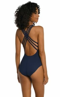 Island Goddess Multi-Strap Cross-Back One Piece - Indigo -Lablanca Sales Shop LB0IG22 IND B 2