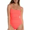 Island Goddess Lingerie One Piece - Hot Coral -Lablanca Sales Shop LB0IG24 HCR F2 edit