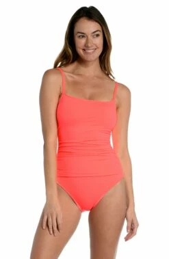 Island Goddess Lingerie One Piece - Hot Coral