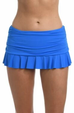 Island Goddess Ruffle Skirted Bottom - Capri Blue
