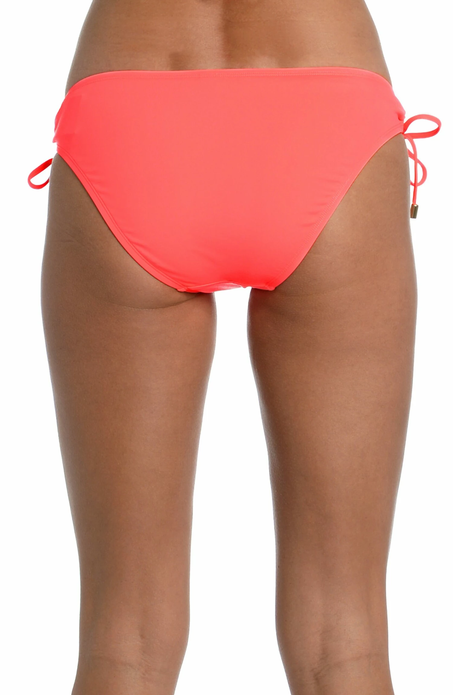 Island Goddess Side Tie Hipster Bottom - Hot Coral 4 Island Goddess Side Tie Hipster Bottom - Hot Coral - Image 2
