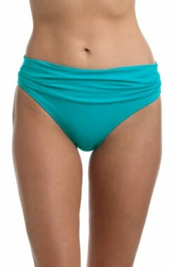 Island Goddess Shirred Band Hipster Bottom - Turquoise