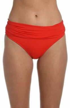 Island Goddess Shirred Band Hipster Bottom - Cherry