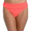 Island Goddess Shirred Band Hipster Bottom - Hot Coral 2 Island Goddess Shirred Band Hipster Bottom - Hot Coral -Lablanca Sales Shop LB0IG95 HCR F2 edit