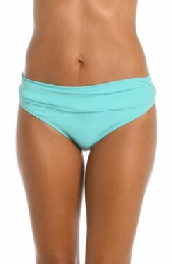 Island Goddess Shirred Band Hipster Bottom - Ice Blue