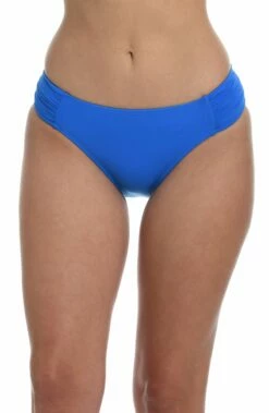 Island Goddess Side Shirred Hipster Bottom - Capri Blue