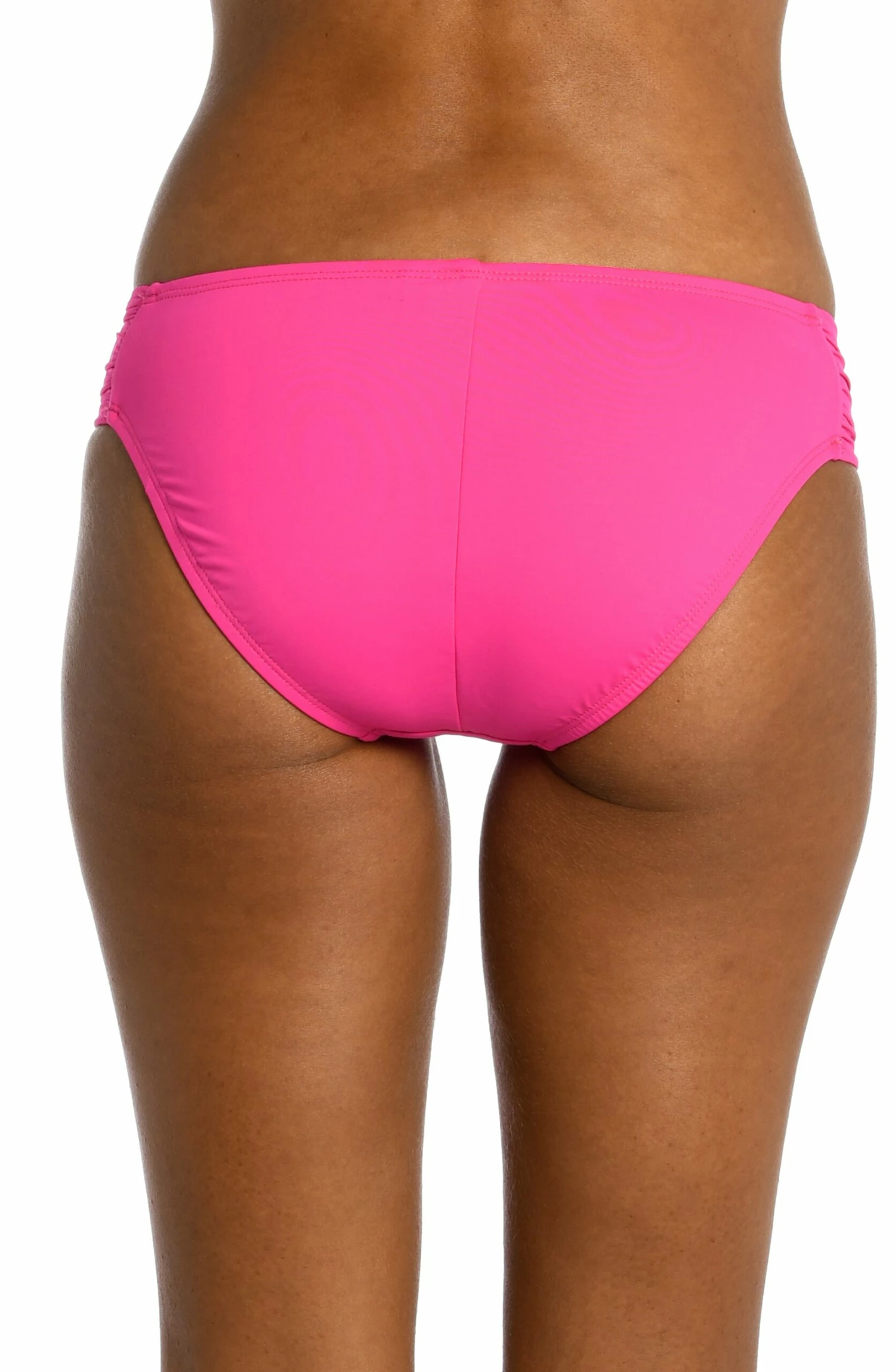 Island Goddess Side Shirred Hipster Bottom - Pop Pink 4 Island Goddess Side Shirred Hipster Bottom - Pop Pink - Image 2