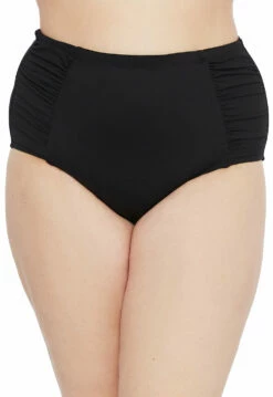 Island Goddess Side Shirred High Waist Bottom - Black 8 Island Goddess Side Shirred High Waist Bottom - Black -Lablanca Sales Shop LB0IG98W BLK A
