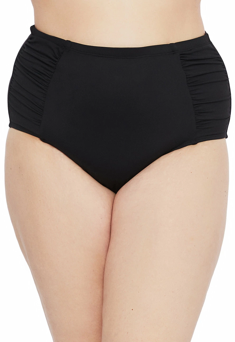 Island Goddess Side Shirred High Waist Bottom - Black 5 Island Goddess Side Shirred High Waist Bottom - Black - Image 3