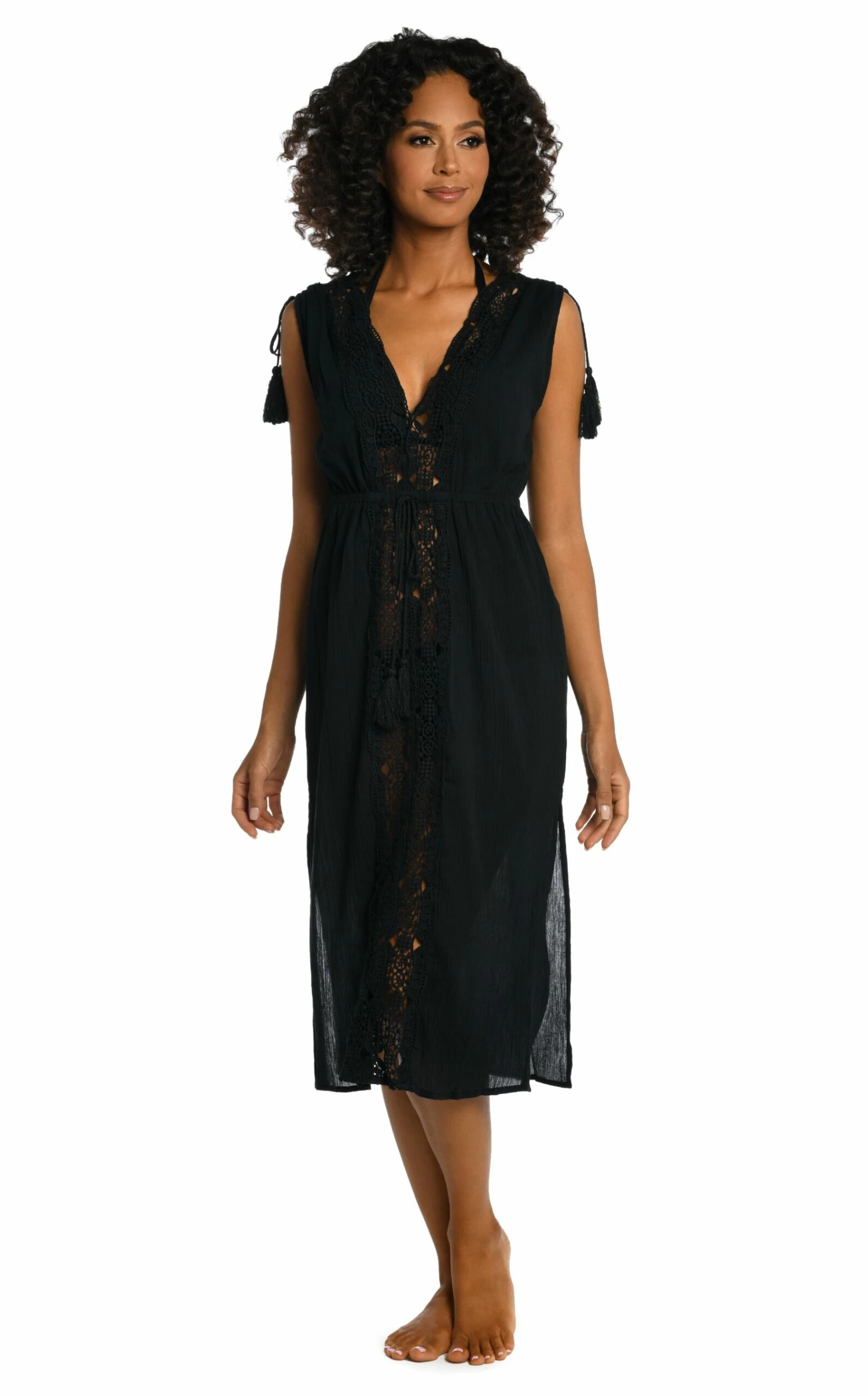 Island Fare Tie Front Mid Length Dress 3 Island Fare Tie Front Mid Length Dress