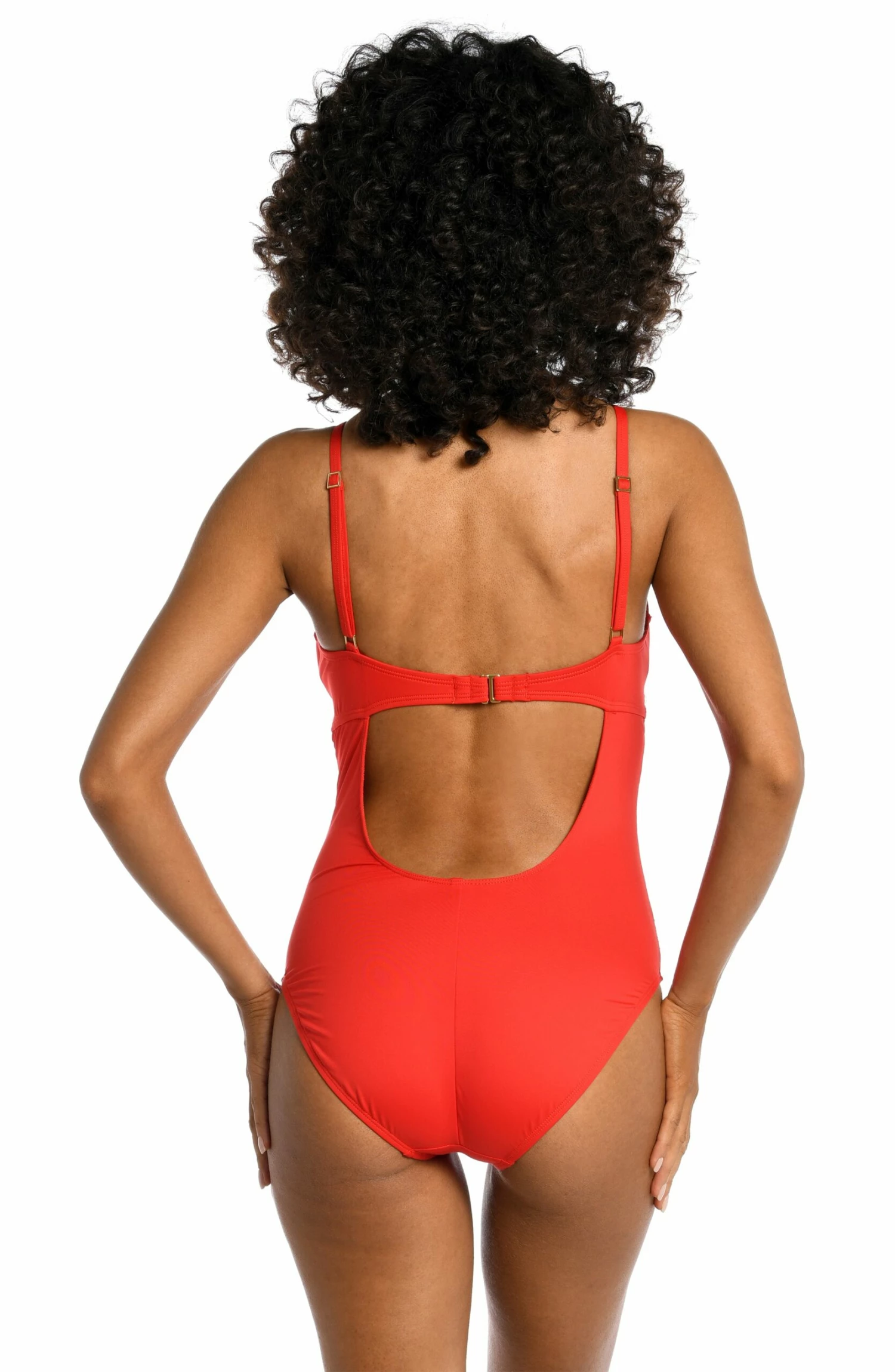 Island Goddess Twist Keyhole One Piece - Cherry 4 Island Goddess Twist Keyhole One Piece - Cherry - Image 2