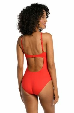Island Goddess Twist Keyhole One Piece - Cherry 7 Island Goddess Twist Keyhole One Piece - Cherry -Lablanca Sales Shop LB1IG02 CHR B 2