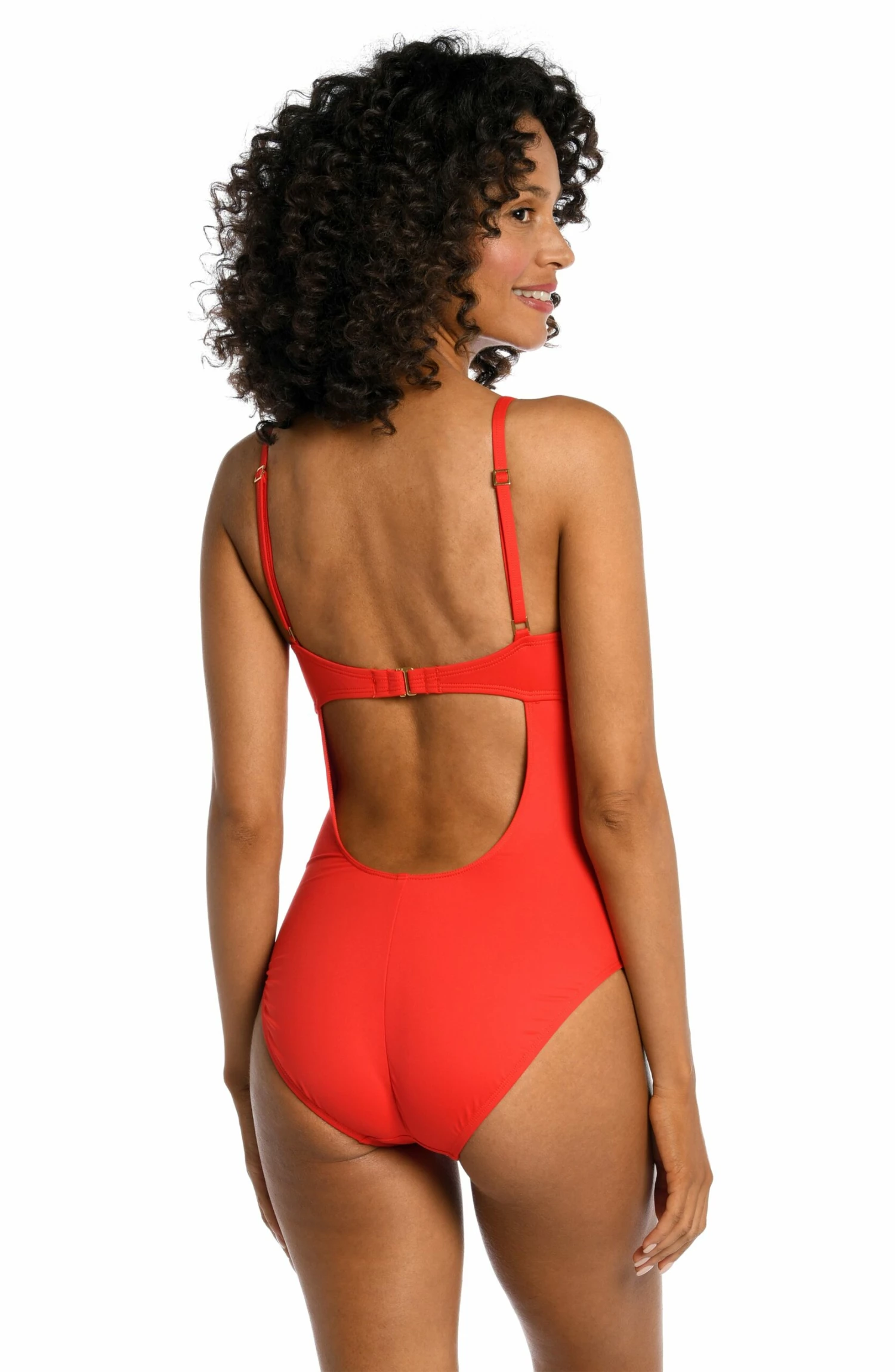 Island Goddess Twist Keyhole One Piece - Cherry 5 Island Goddess Twist Keyhole One Piece - Cherry - Image 3
