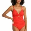 Island Goddess Twist Keyhole One Piece - Cherry -Lablanca Sales Shop LB1IG02 CHR F 1