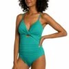 Island Goddess Twist Keyhole One Piece - Emerald -Lablanca Sales Shop LB1IG02 EMR F 1