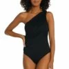 Island Goddess Shirred One Shoulder One Piece