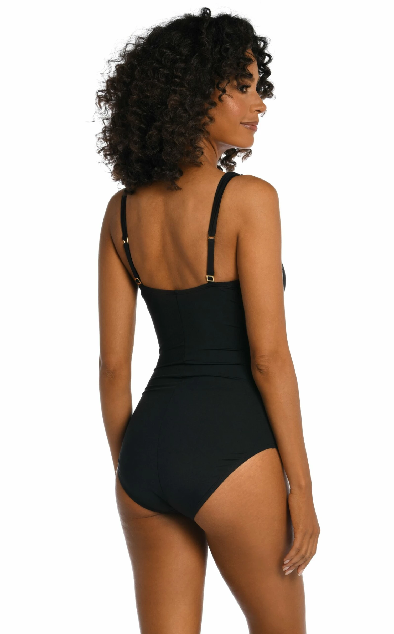 Island Goddess Ruffle Surplice One Piece - Black 5 Island Goddess Ruffle Surplice One Piece - Black - Image 3