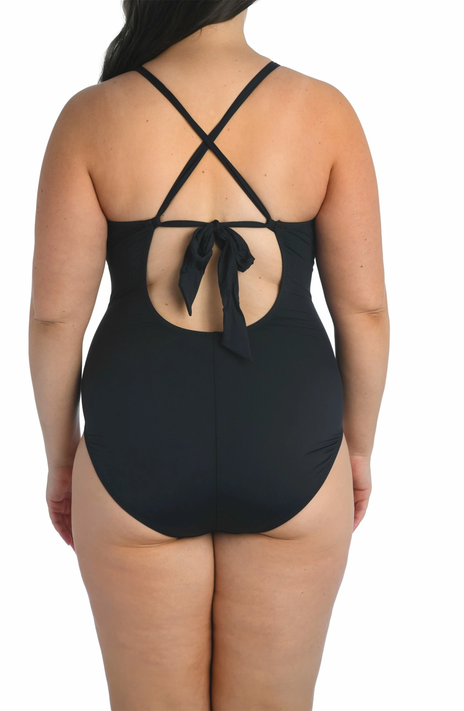 Island Goddess High Neck Keyhole One Piece - Black 6 Island Goddess High Neck Keyhole One Piece - Black - Image 4
