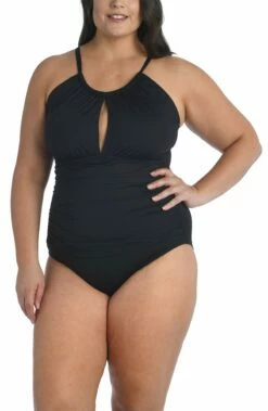 Island Goddess High Neck Keyhole One Piece - Black 8 Island Goddess High Neck Keyhole One Piece - Black -Lablanca Sales Shop LB1IG27W BLK P Large fc64bc96 2cf7 4dd3 bf47 1a9e3bde7894