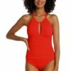 Island Goddess High Neck Keyhole One Piece (Exclusive) - Cherry -Lablanca Sales Shop LB1IG27 CHR F