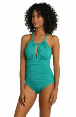 Island Goddess High-Neck Keyhole One Piece - Emerald 8 Island Goddess High-Neck Keyhole One Piece - Emerald -Lablanca Sales Shop LB1IG27 EMR F 2