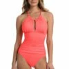 Island Goddess High Neck Keyhole One Piece - Hot Coral -Lablanca Sales Shop LB1IG27 HCR F