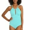 Island Goddess High Neck Keyhole One Piece (Exclusive) - Ice Blue