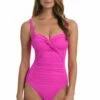 Island Goddess Twist Shirred One Piece - Orchid -Lablanca Sales Shop LB1IG29ORC F